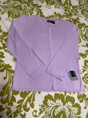 NWT Y2K Vintage “Hydrangea” Lavender Knit Cardigan Sweater